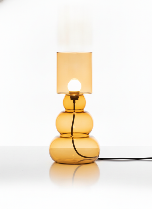 Amber Glass Table Lamp