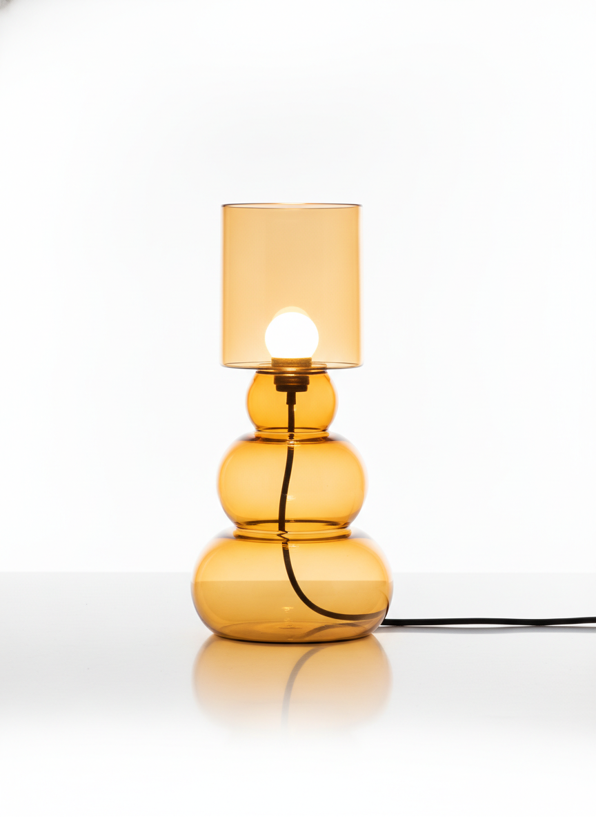 Amber Glass Table Lamp