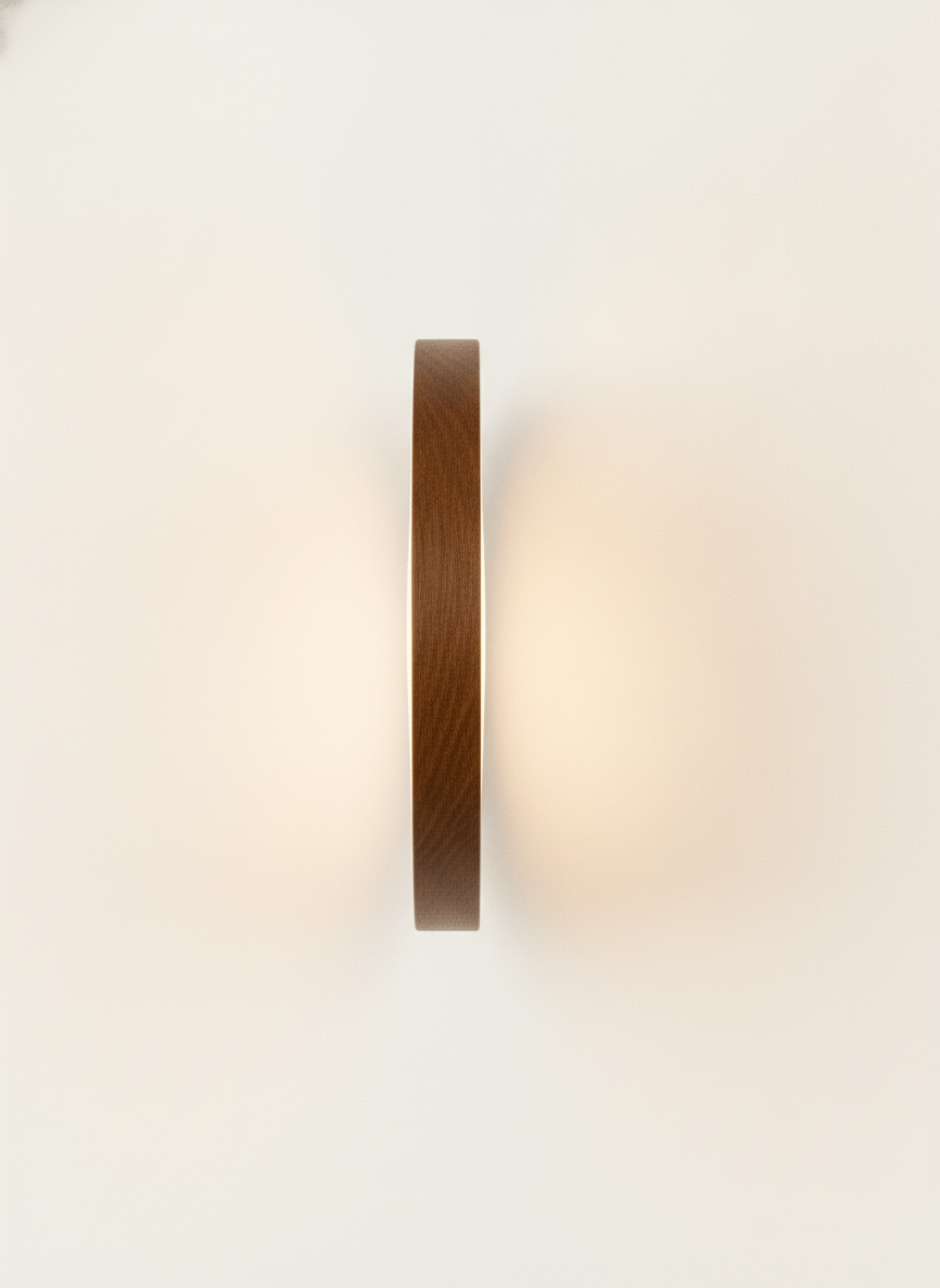 Minimalist Wood Flush Light